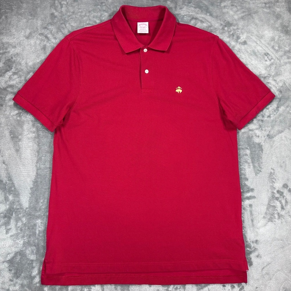 Brooks Brothers Mens Performance Polo Shirt L Red Supima Cotton Original Fit